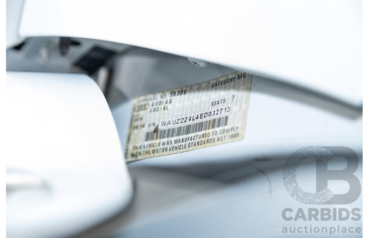 6/2014 Audi Q7 3.0 TDI S-Line Package Quattro (AWD) MY14 4d Wagon White Turbo Diesel 3.0L - 7 Seater