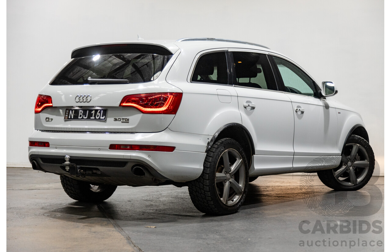 6/2014 Audi Q7 3.0 TDI S-Line Package Quattro (AWD) MY14 4d Wagon White Turbo Diesel 3.0L - 7 Seater