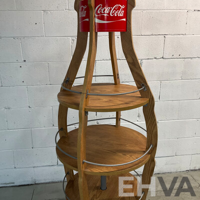 Vintage COCA COLA 4- Tier Bottle Shape Wooden Display Stand