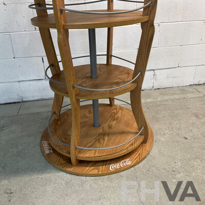Vintage COCA COLA 4- Tier Bottle Shape Wooden Display Stand