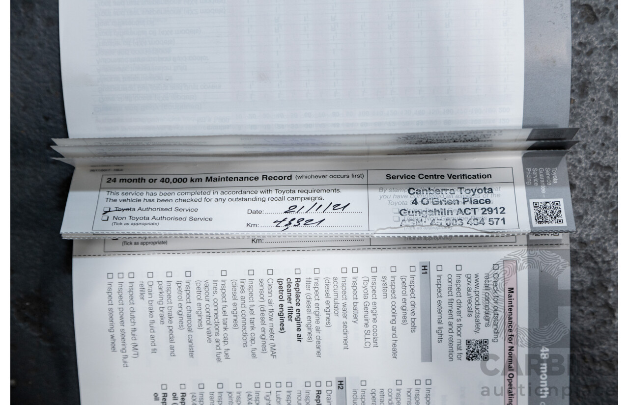 11/2018 Toyota Hilux Workmate TGN121R 4d Dual Cab Utility White 2.7L