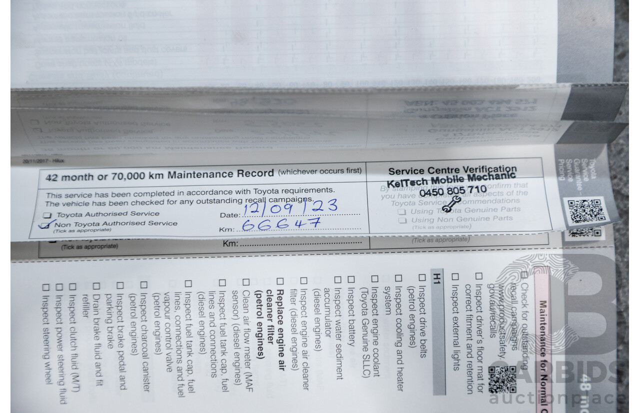 11/2018 Toyota Hilux Workmate TGN121R 4d Dual Cab Utility White 2.7L