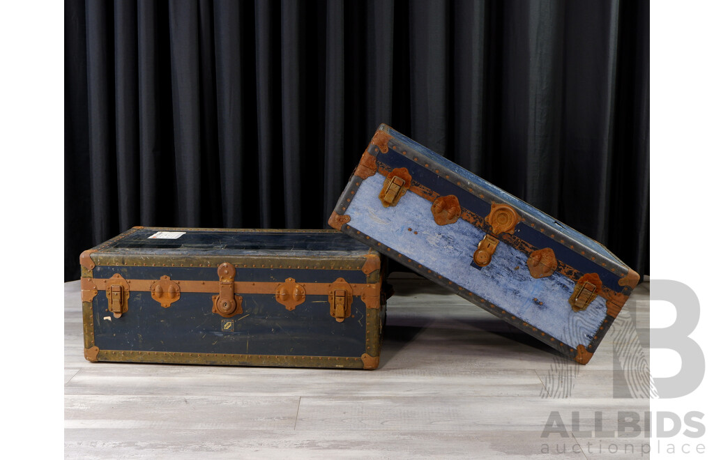 Pair of Vintage Shipping Trunks