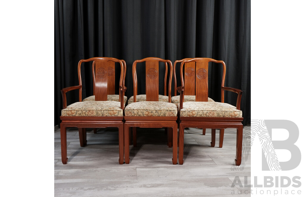 Set of Six Chinese Rosewood Dining Chairs by George Zee & Co