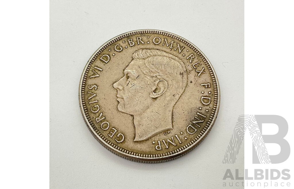 Australian 1937 Silver One Crown Coin .925