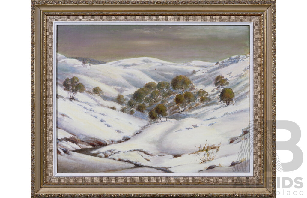 Peter Bardulis (20th Century, Latvian-Australian, 1912-1988), Beyond Perisher, Oil on Canvas Board