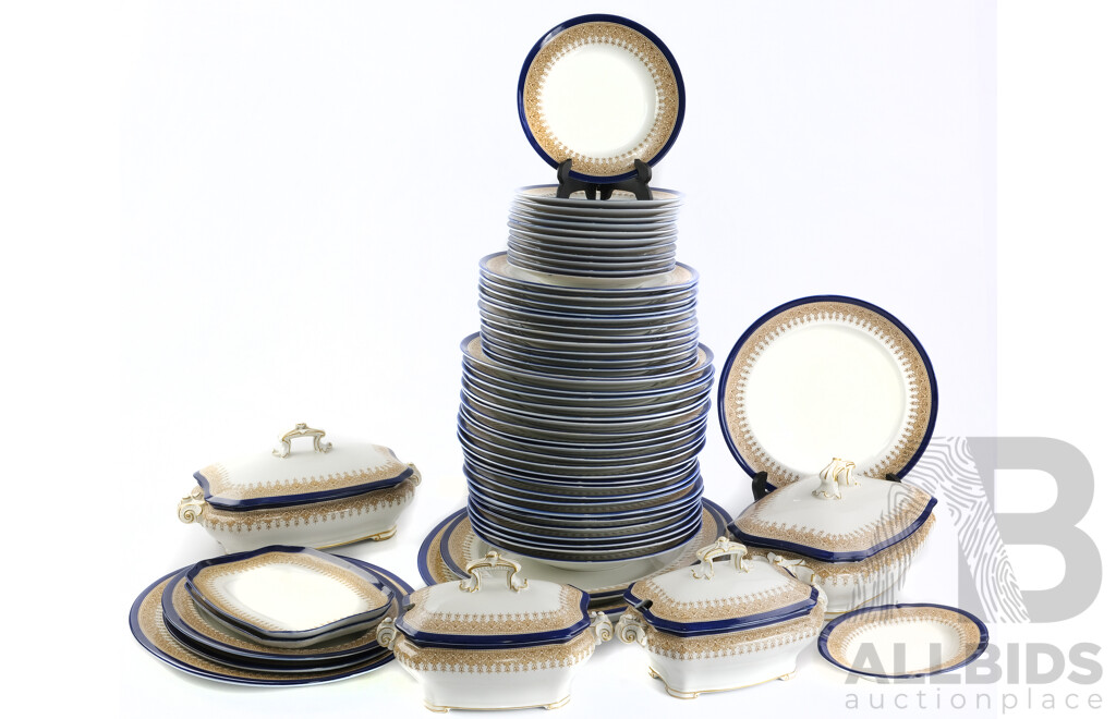 Vintage Royal Worcester Porcelain 62 Piece Dinner Service