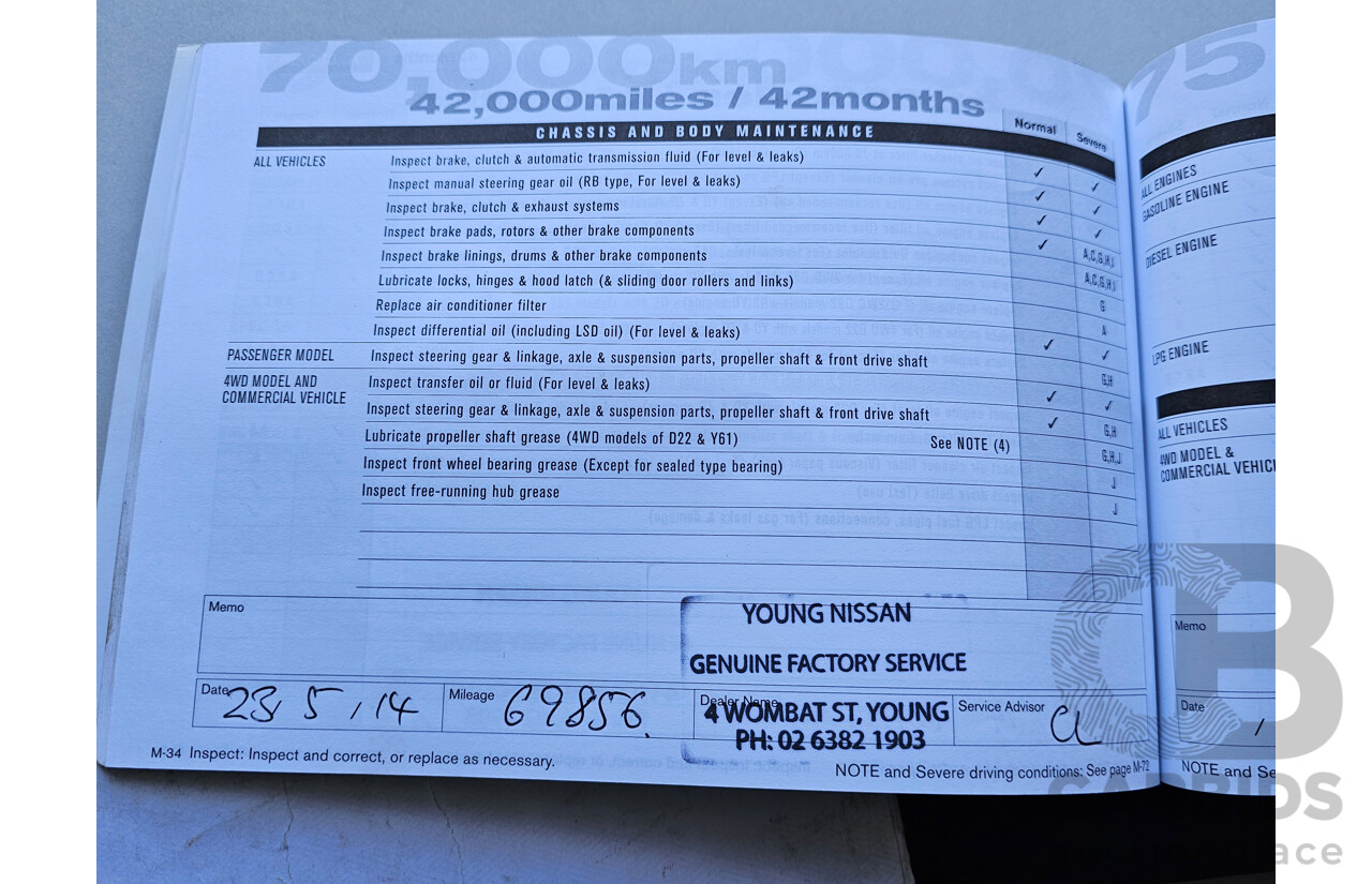 4/2010 Nissan Navara ST (4x4) D40 Dual Cab P/Up White 2.5L