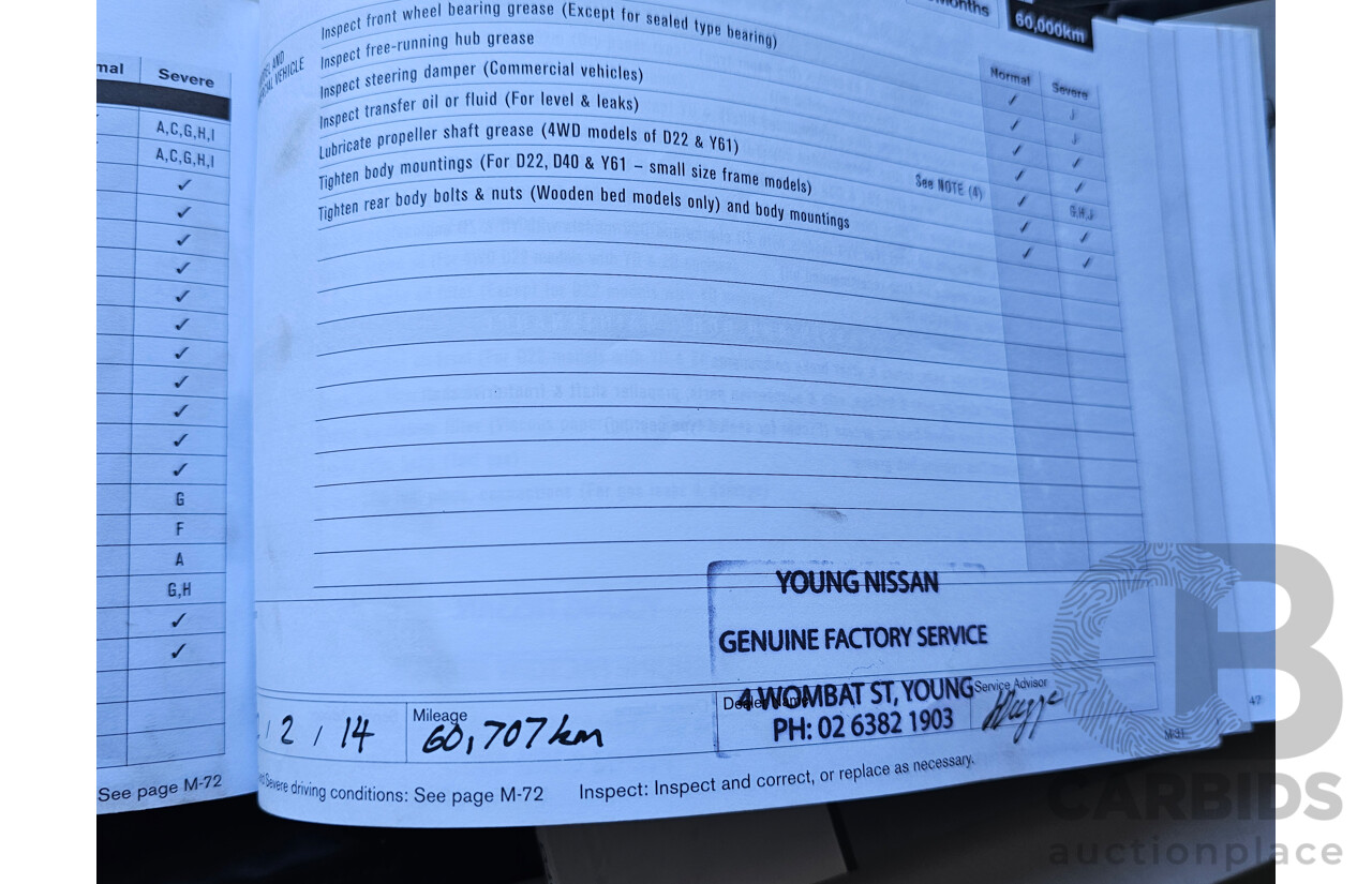 4/2010 Nissan Navara ST (4x4) D40 Dual Cab P/Up White 2.5L