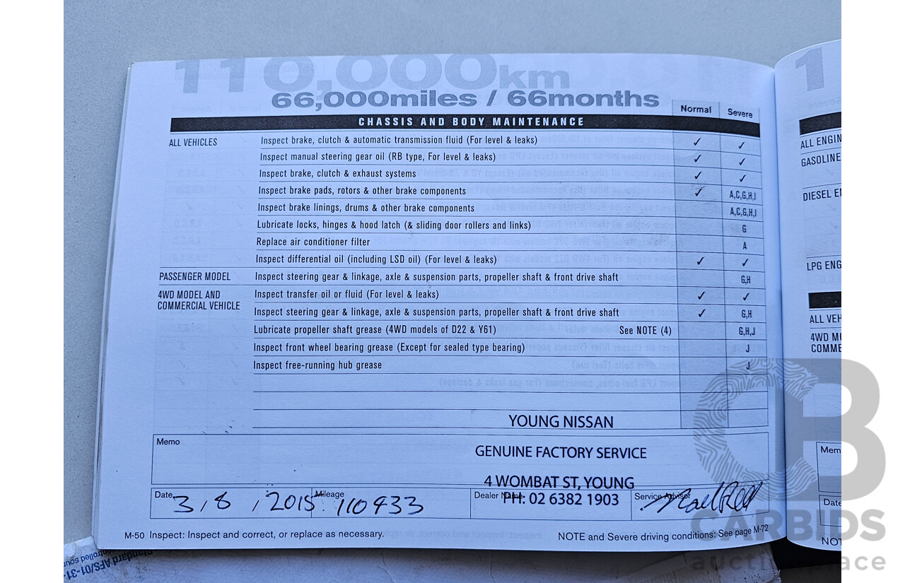 4/2010 Nissan Navara ST (4x4) D40 Dual Cab P/Up White 2.5L