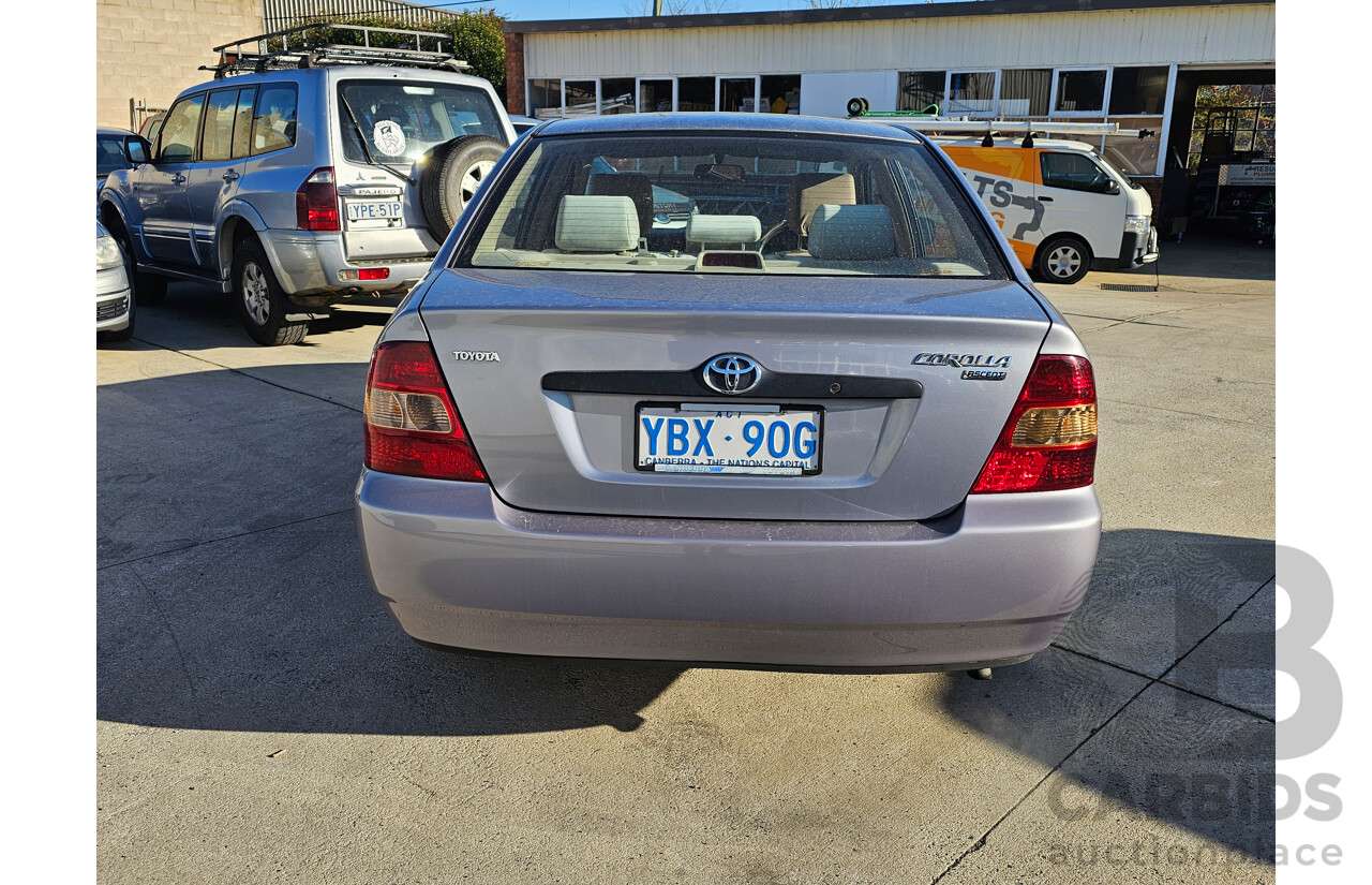 10/2001 Toyota Corolla Ascent ZZE122R 4d Sedan Blue 1.8L