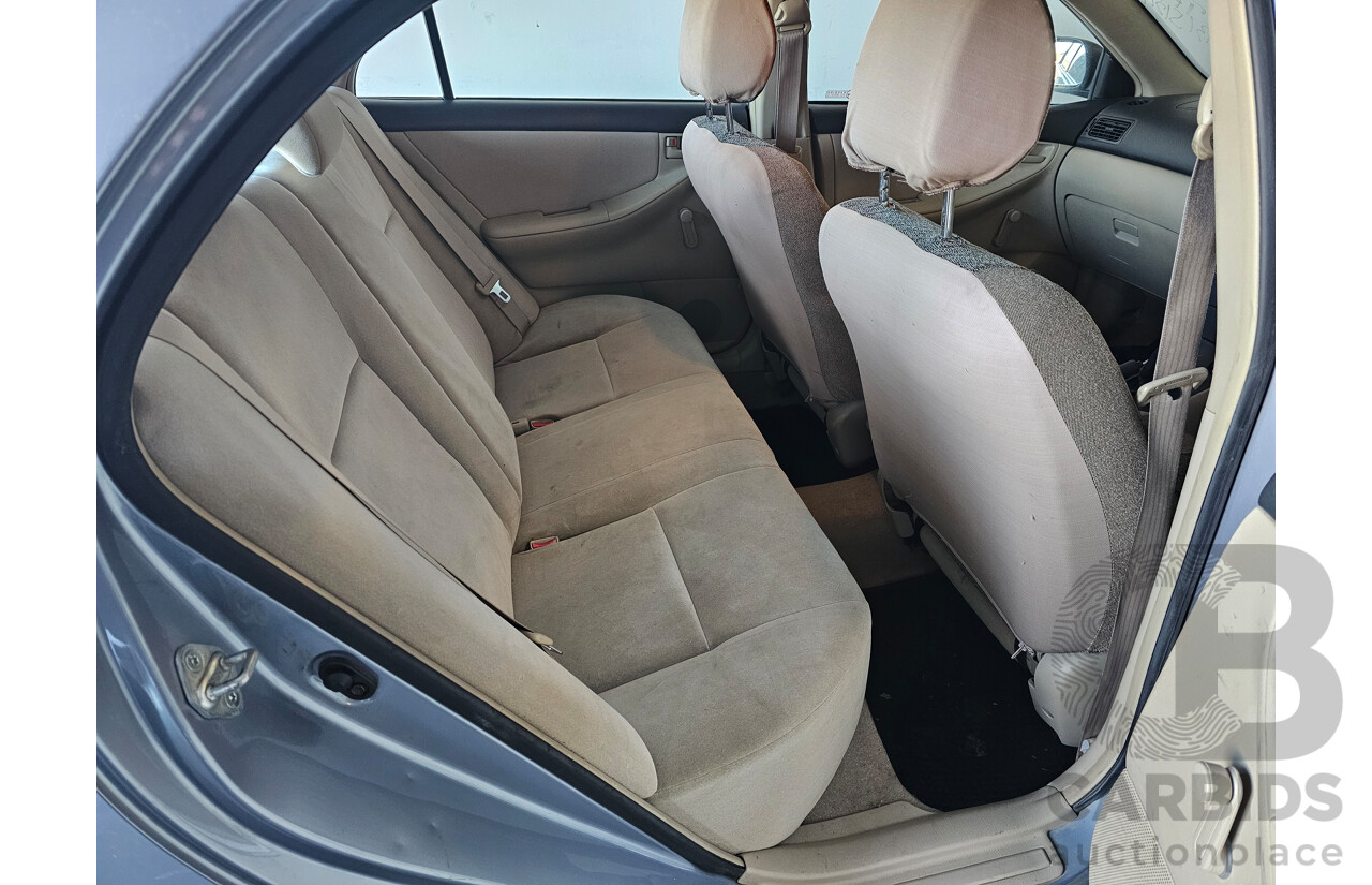 10/2001 Toyota Corolla Ascent ZZE122R 4d Sedan Blue 1.8L