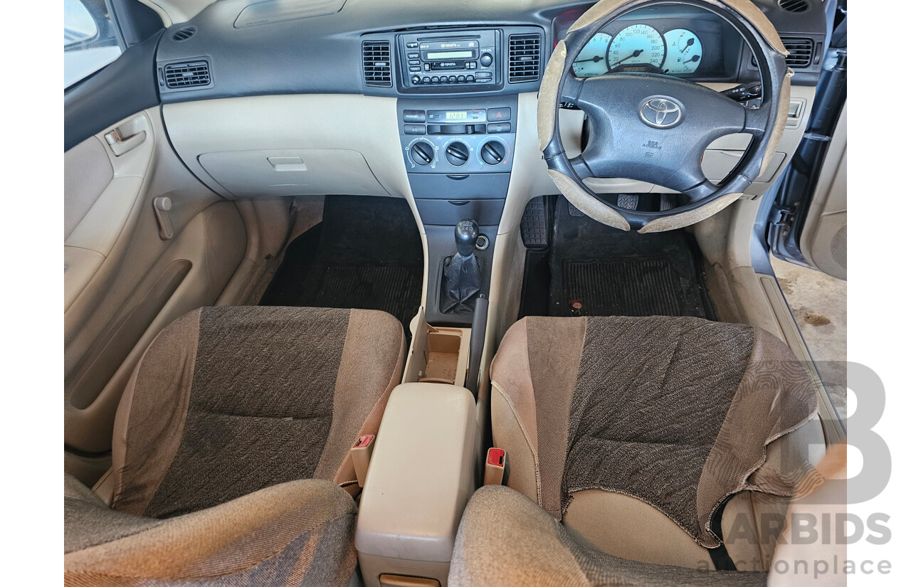 10/2001 Toyota Corolla Ascent ZZE122R 4d Sedan Blue 1.8L