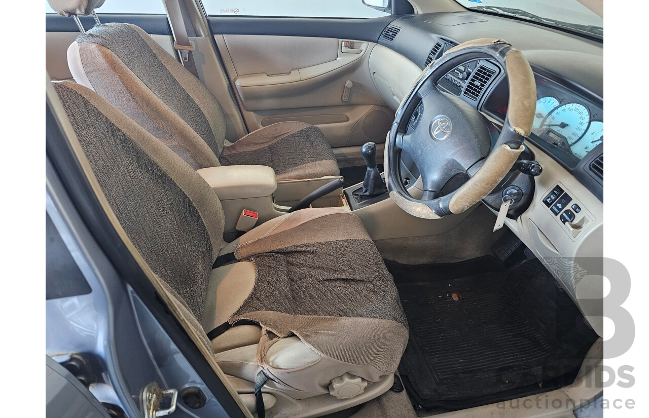 10/2001 Toyota Corolla Ascent ZZE122R 4d Sedan Blue 1.8L