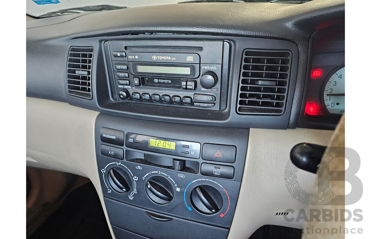 10/2001 Toyota Corolla Ascent ZZE122R 4d Sedan Blue 1.8L