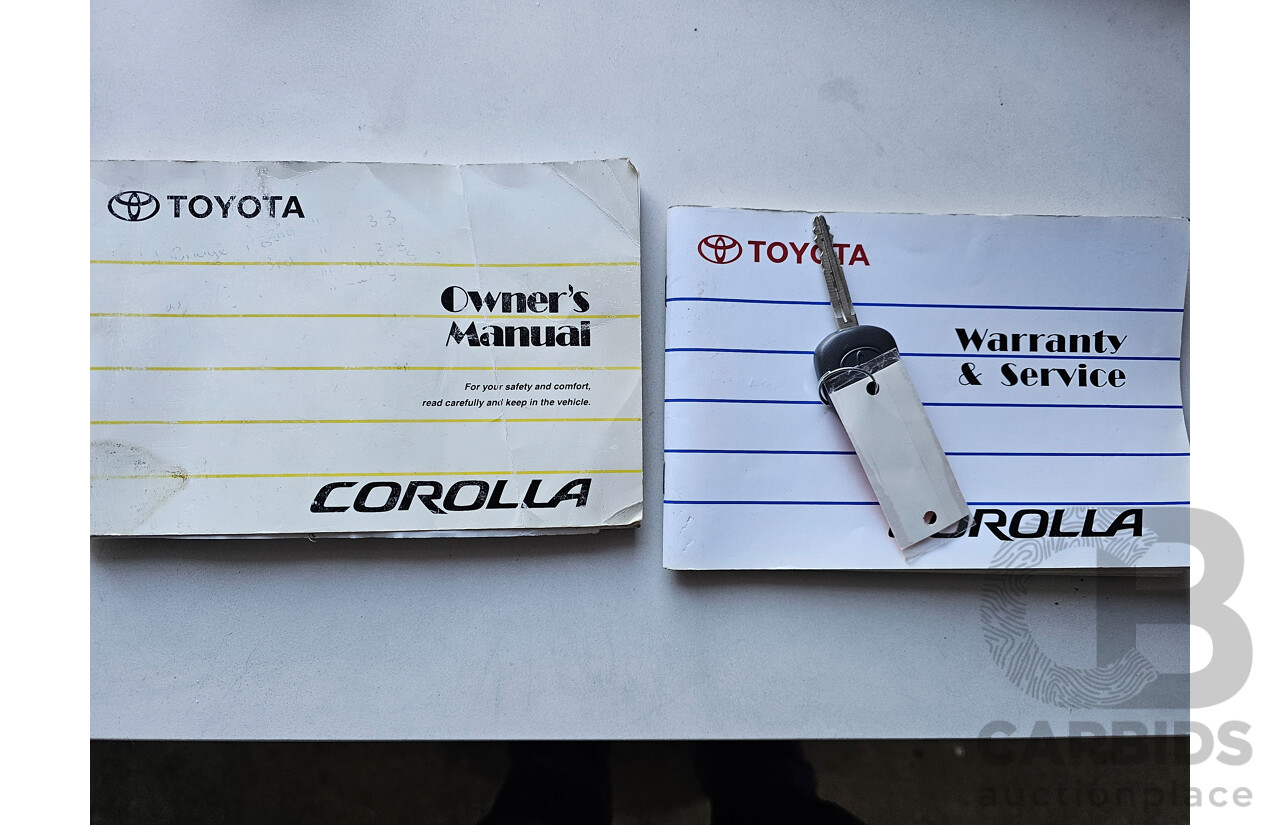 10/2001 Toyota Corolla Ascent ZZE122R 4d Sedan Blue 1.8L