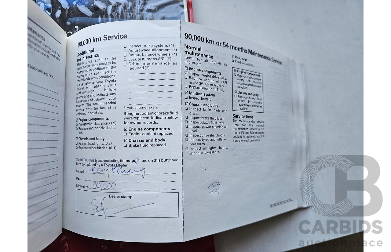 2/1999 Toyota Corolla CSi SECA AE101R 5d Liftback Blue 1.6L