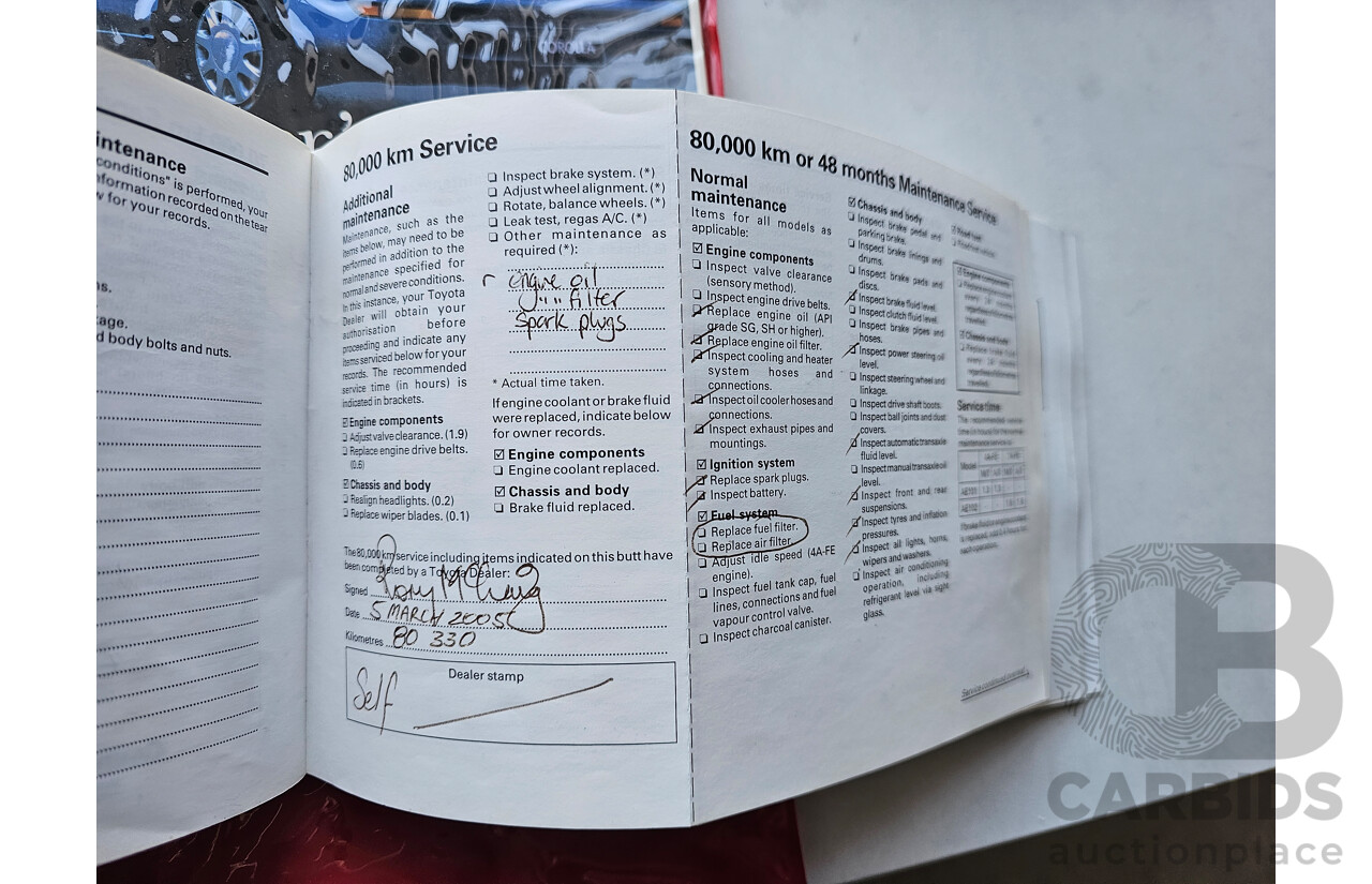 2/1999 Toyota Corolla CSi SECA AE101R 5d Liftback Blue 1.6L