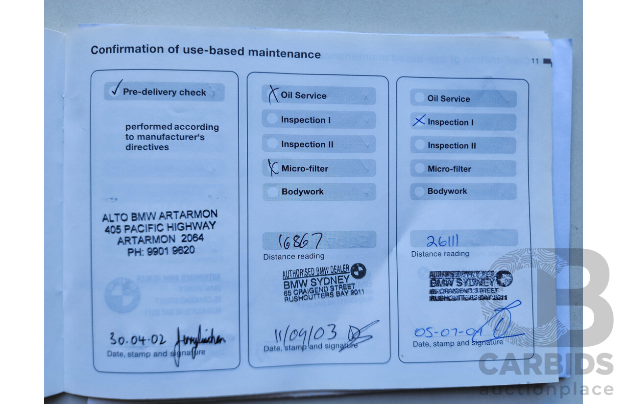 04/2002 Bmw 3 16ti RWD E46 3D Hatchback Gold 1.8L