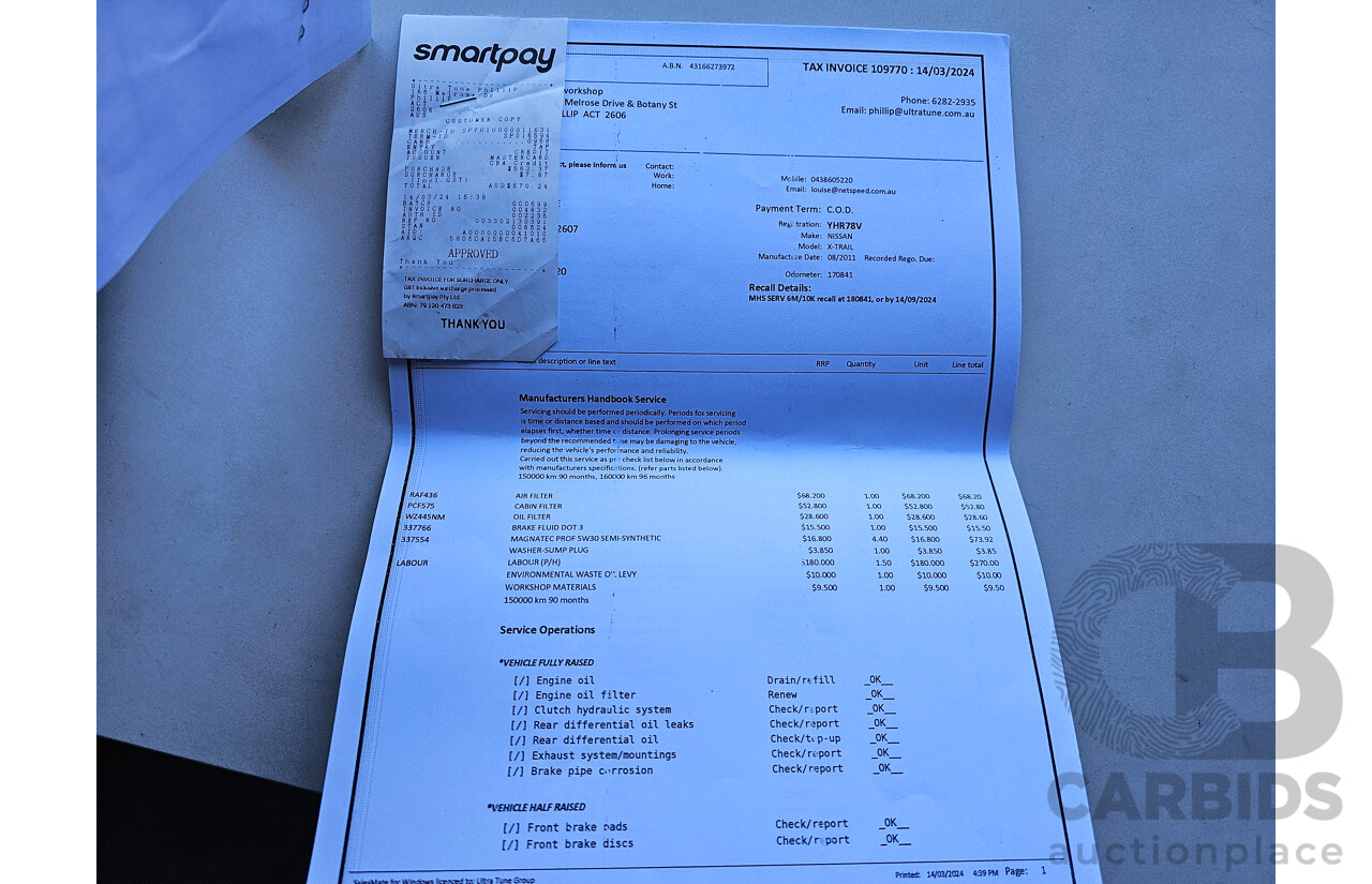 8/2011 Nissan X-Trail ST (fwd) T31 MY11 4d Wagon Silver 2.0L