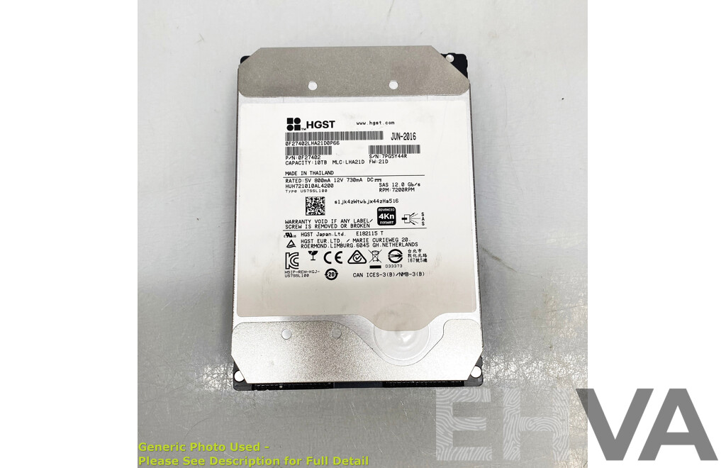 Hitachi HGST (0F27402) 10TB SAS 3.5-Inch Hard Drive