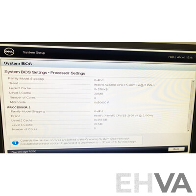 Dell PowerEdge R530 Dual Intel Xeon (E5-2620 V4) 2.1GHz-3.0GHz 8-Core CPU 2RU Server W/ 64GB DDR4