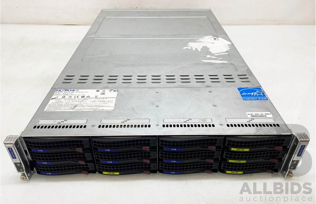 Nutanix (NXS2U2NL12G500) 2RU Dual-Node Server W/ 2x Dual Intel Xeon (2690 V4) 2.60GHz-3.50GHz 14-Core CPU & 128GB DDR4 RAM Nodes