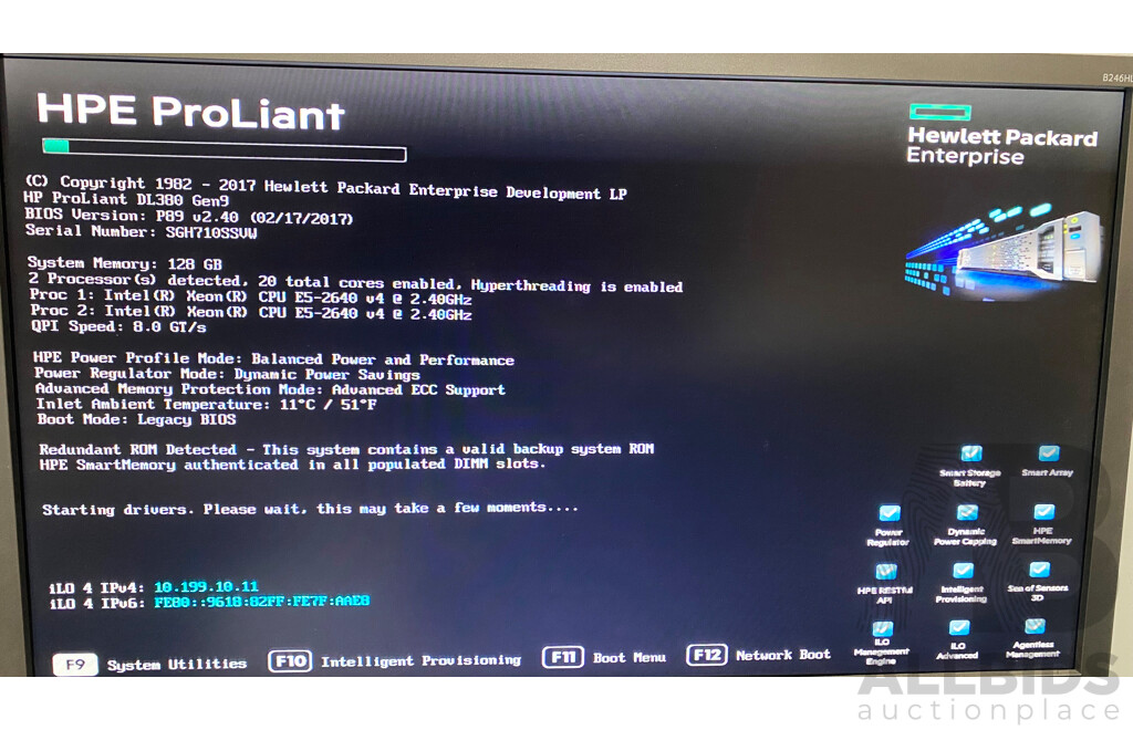 HP ProLiant DL380 Gen9 Dual Intel Xeon (E5-2640 V4) 2.40GHz-3.40GHz 10-Core CPU 2RU Server W/ 128GB DDR4