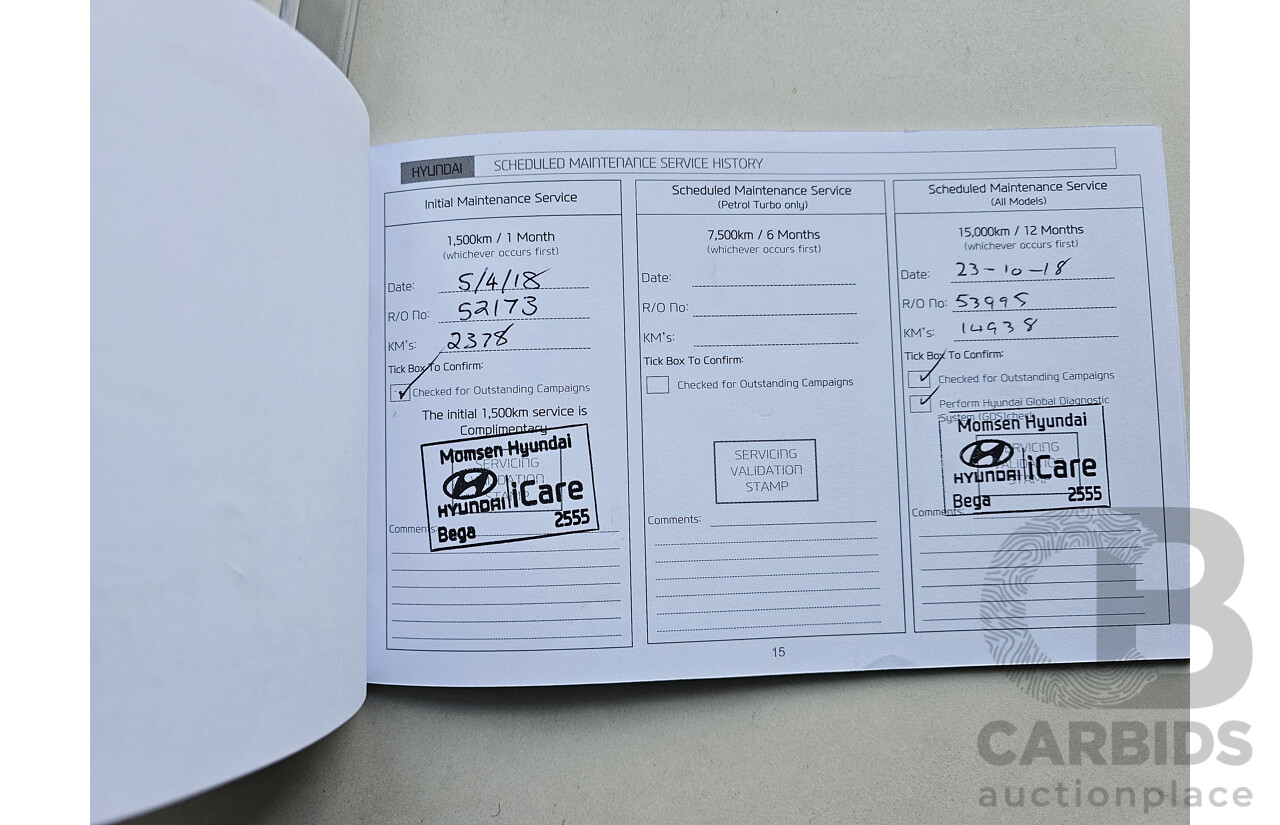 02/2016 Hyundai I30 ACTIVE 1.6 CRDi FWD GD4 SERIES 2 UPDATE 5D Hatchback White 1.6L