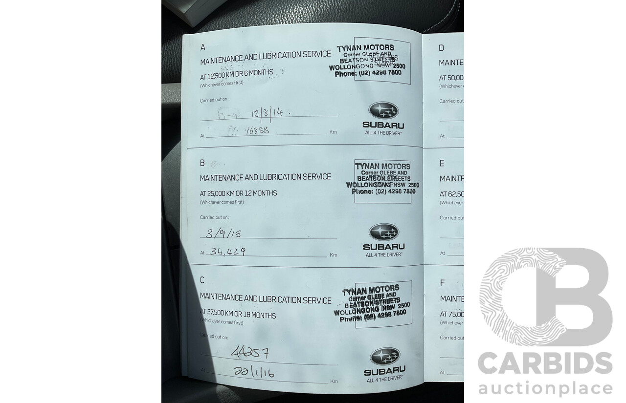 7/2013 Subaru Tribeca 3.6R Premium (AWD) MY13 4d Wagon White 3.6L - 7 Seater