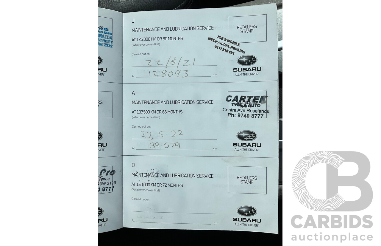 7/2013 Subaru Tribeca 3.6R Premium (AWD) MY13 4d Wagon White 3.6L - 7 Seater