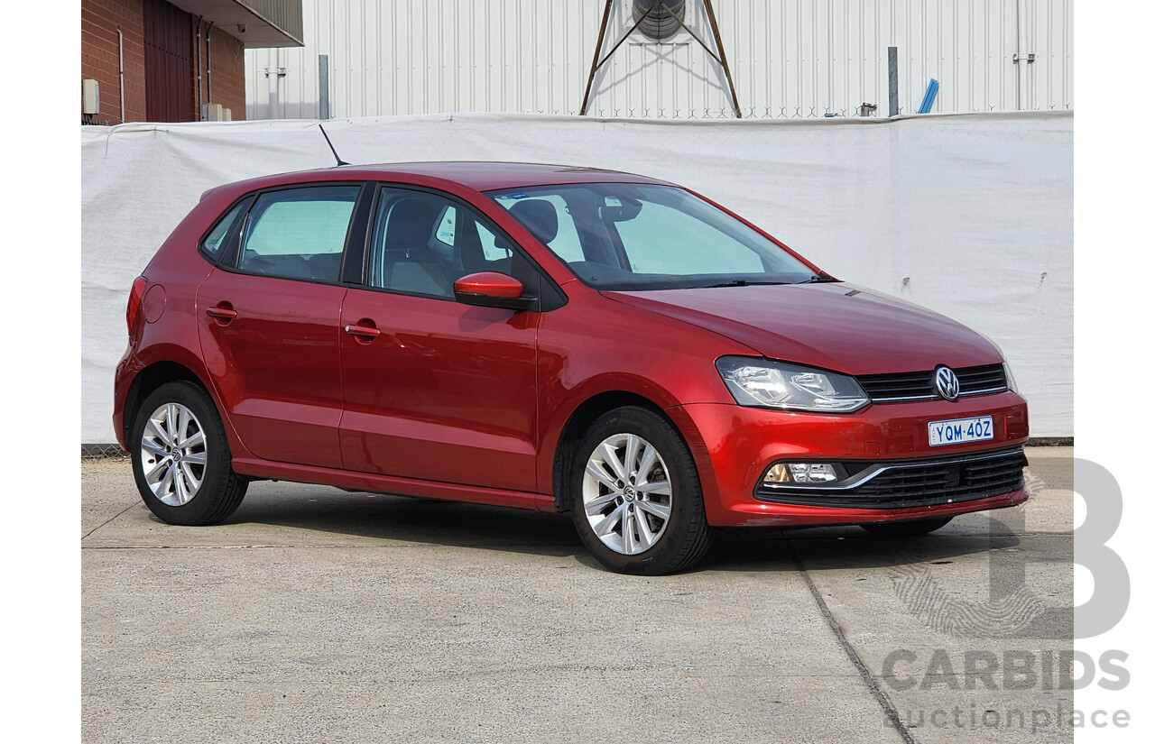 03/2016 Volkswagen Polo 81 TSI COMFORTLINE FWD 6R MY16 5D Hatchback Red 1.2L
