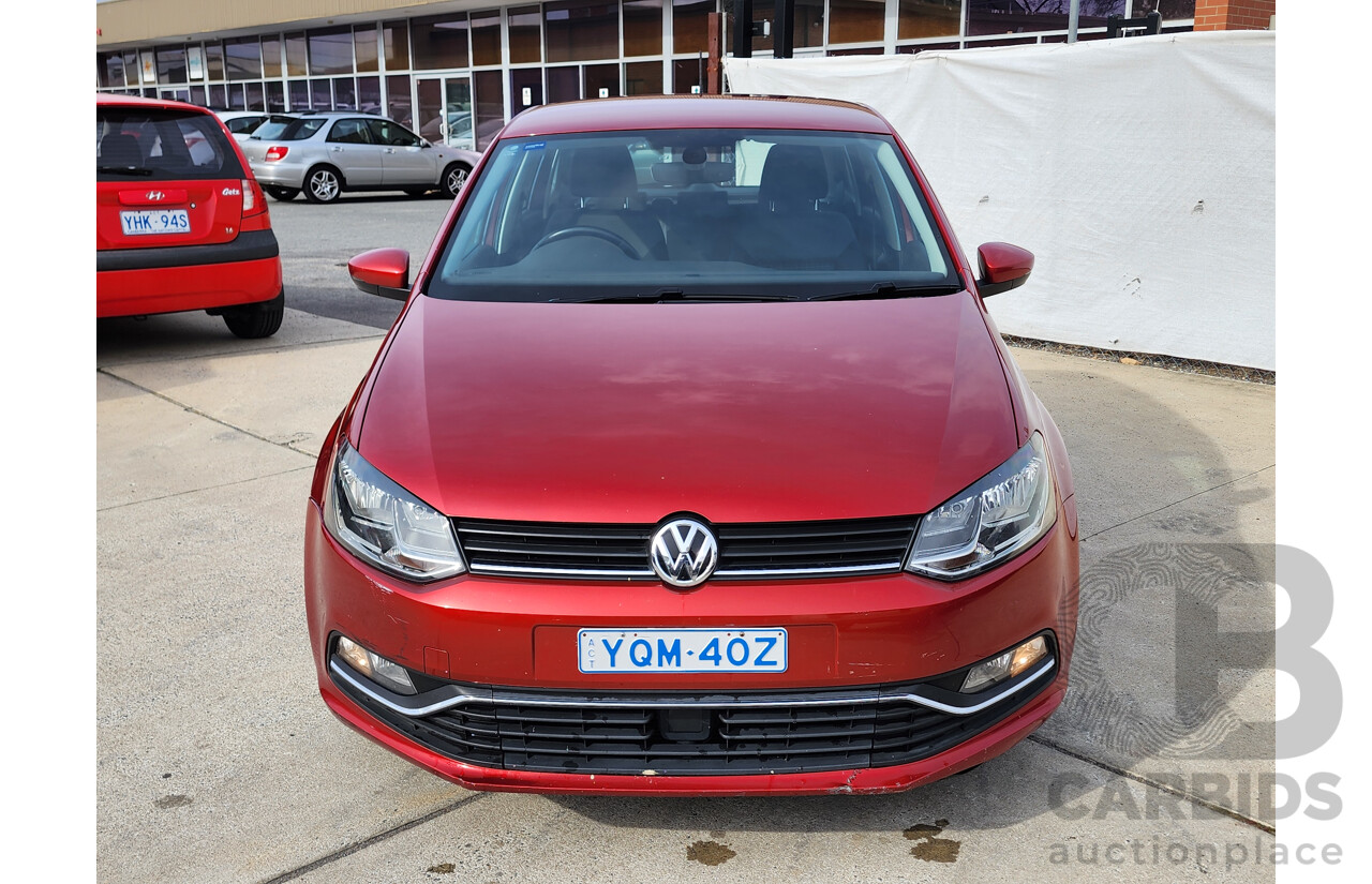 03/2016 Volkswagen Polo 81 TSI COMFORTLINE FWD 6R MY16 5D Hatchback Red 1.2L