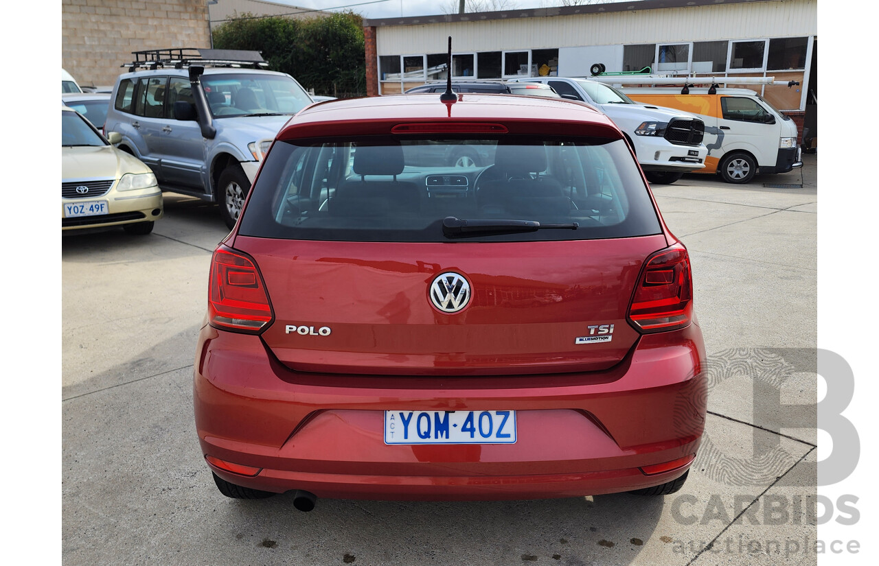 03/2016 Volkswagen Polo 81 TSI COMFORTLINE FWD 6R MY16 5D Hatchback Red 1.2L