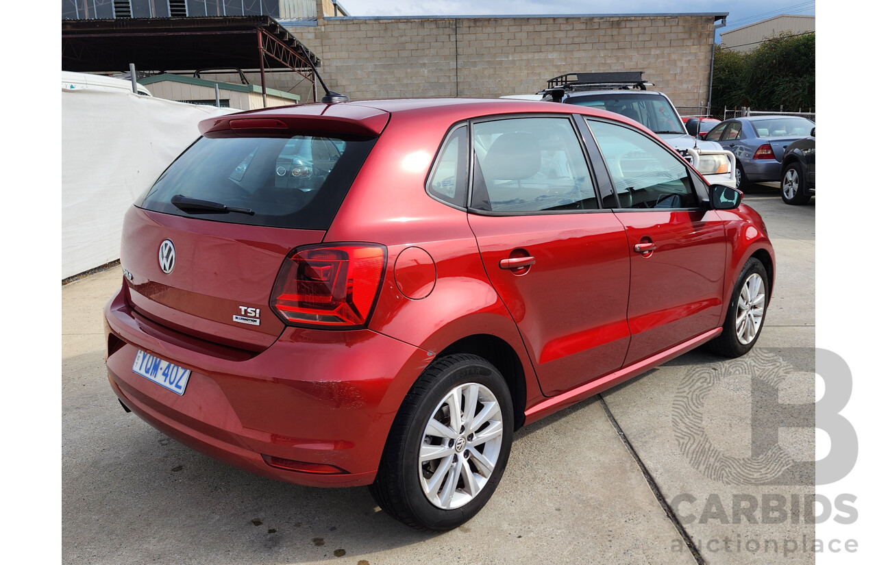 03/2016 Volkswagen Polo 81 TSI COMFORTLINE FWD 6R MY16 5D Hatchback Red 1.2L