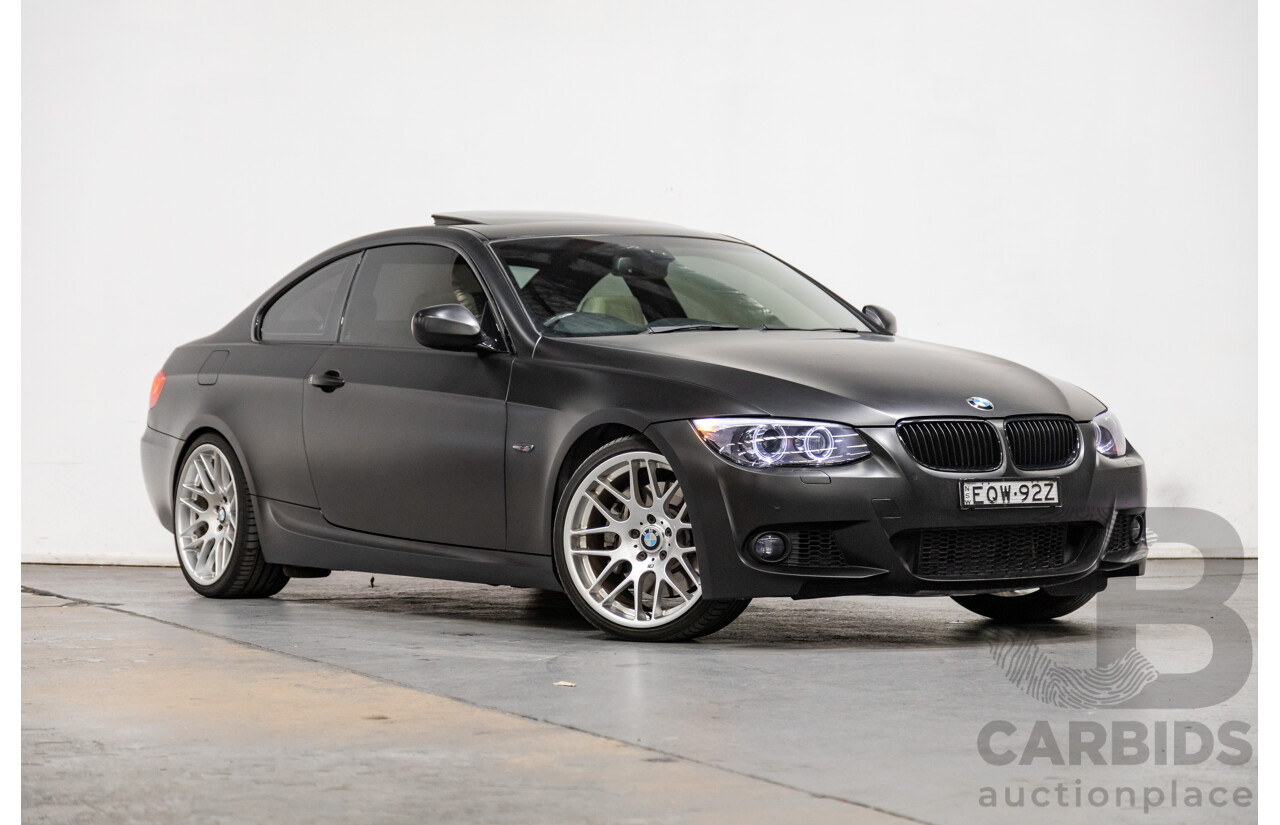 8/2010 BMW 335i M-Sport E92 MY10 2d Coupe Satin Black Wrap Turbo 3.0L