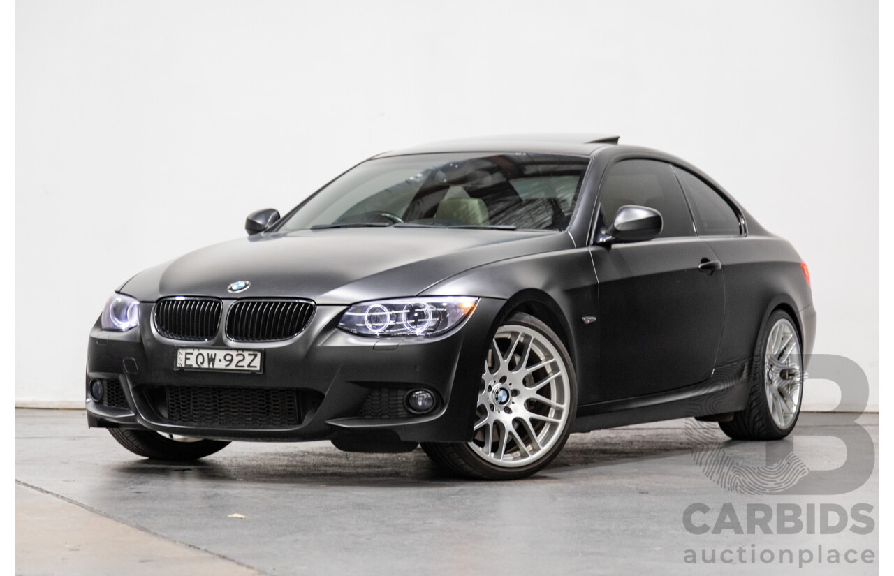8/2010 BMW 335i M-Sport E92 MY10 2d Coupe Satin Black Wrap Turbo 3.0L