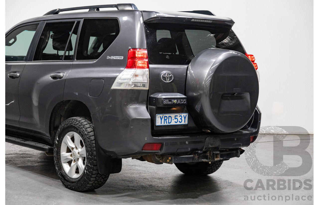8/2013 Toyota Landcruiser Prado GXL (4x4) KDJ150R 4d Wagon Graphite Metallic Grey Turbo Diesel 3.0L - 7 Seater
