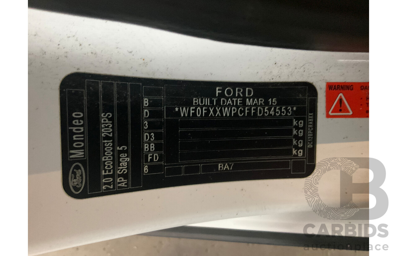 5/2015 Ford Mondeo Ambiente MD 4d Wagon White Turbo 2.0L