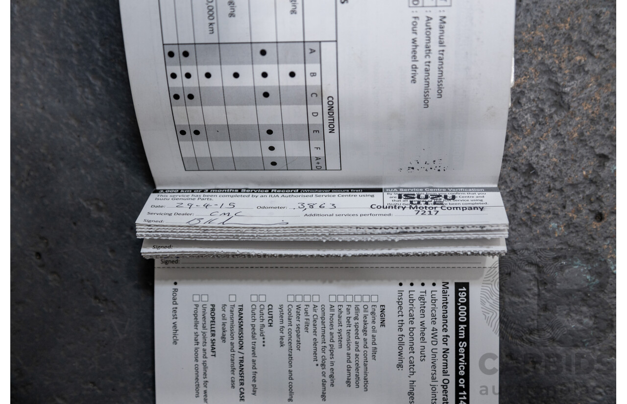 12/2014 Isuzu D-Max LS-U Hi-Ride (4x4) TF MY15 Crew Cab Utility White Turbo Diesel 3.0L