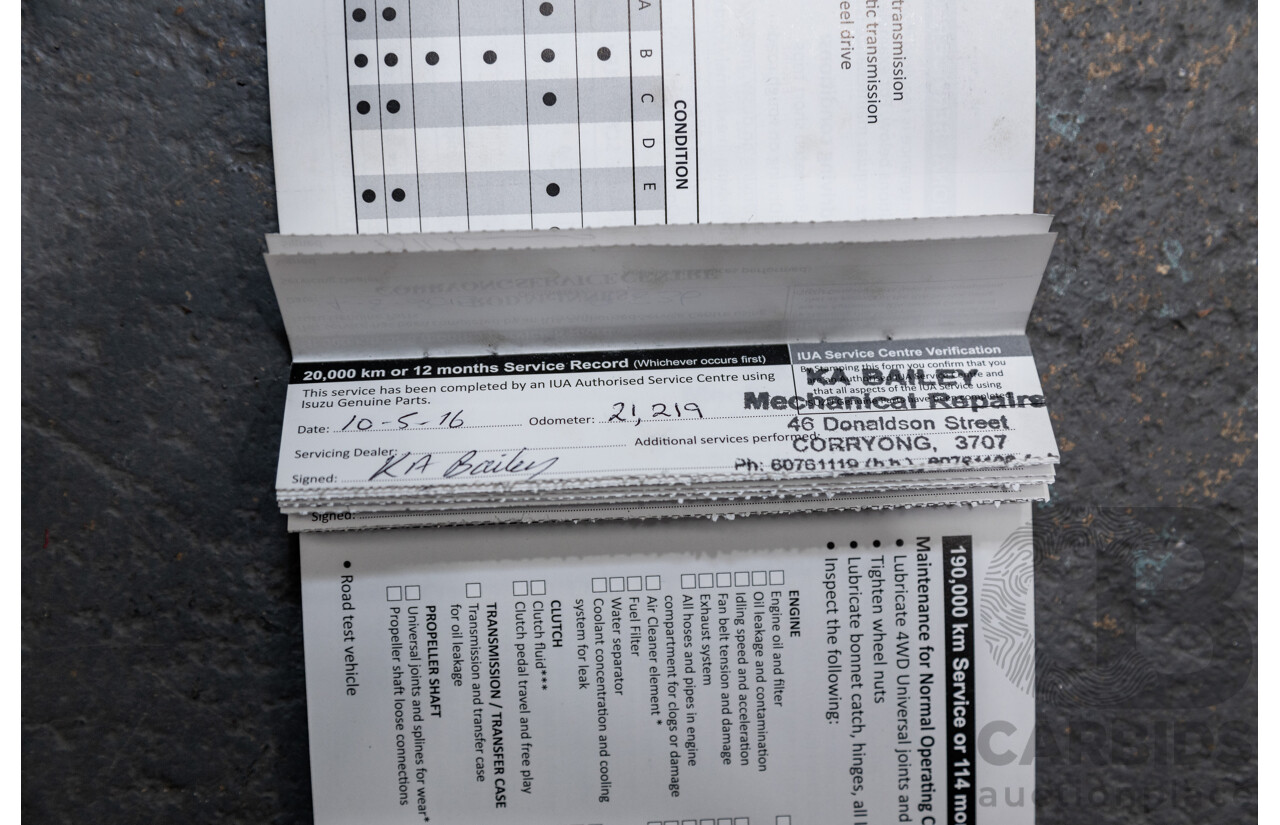 12/2014 Isuzu D-Max LS-U Hi-Ride (4x4) TF MY15 Crew Cab Utility White Turbo Diesel 3.0L