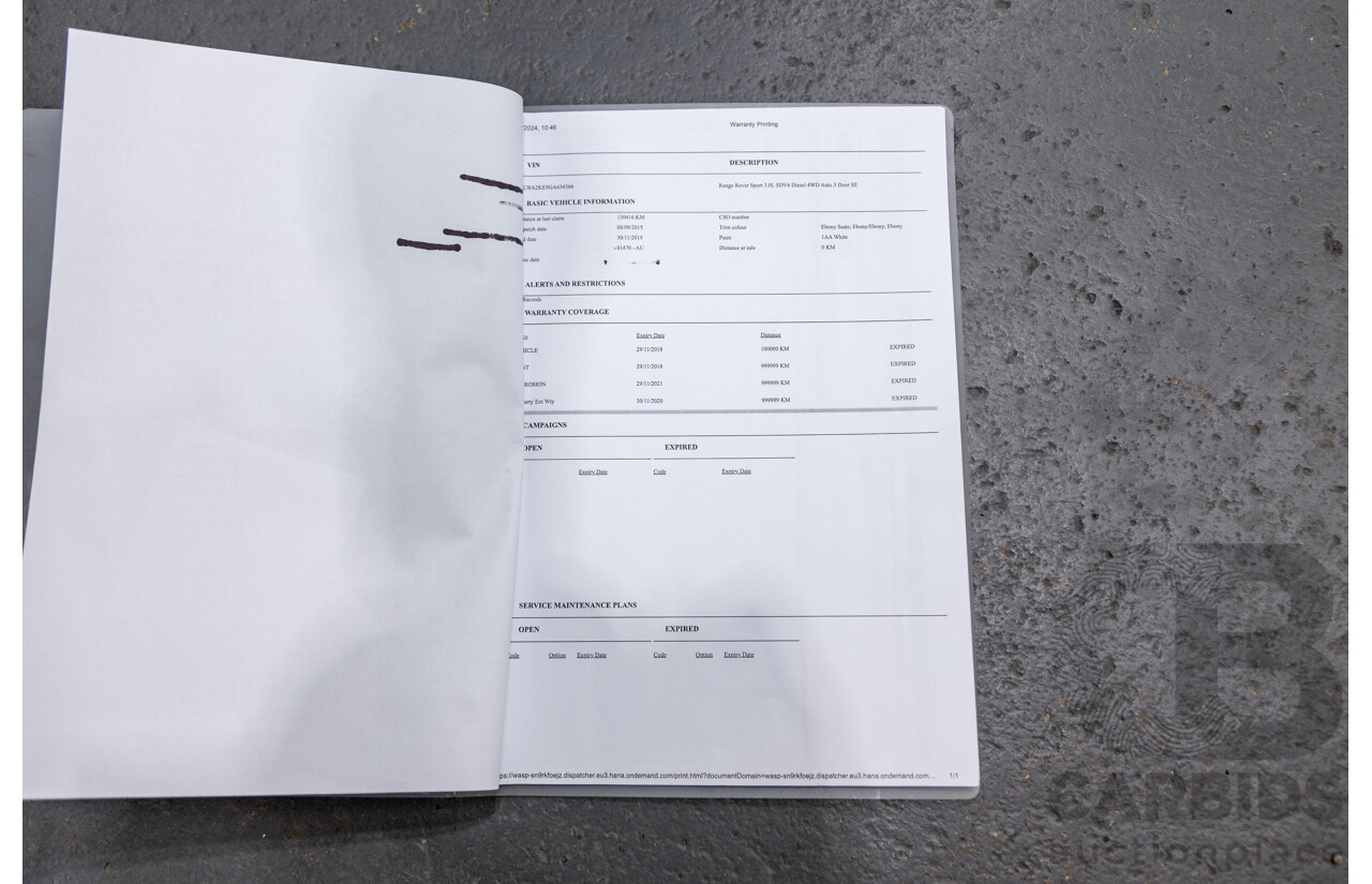 10/2015 Land Rover Range Rover Sport 3.0 SDV6 SE (AWD) LW MY15.5 4d Wagon Fuji White Twin Turbo Diesel V6 3.0L