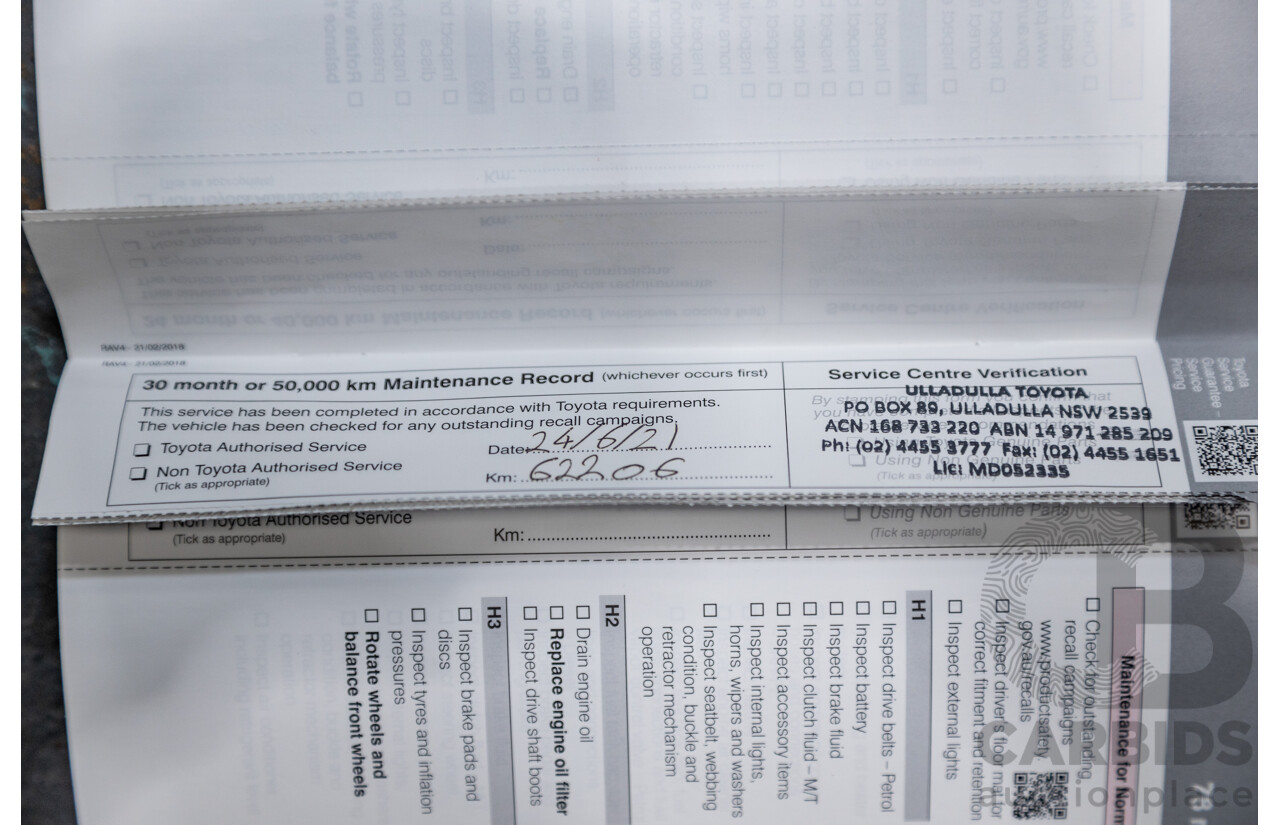 11/2018 Toyota Rav4 GX (AWD) ASA44R 4d Wagon White 2.5L