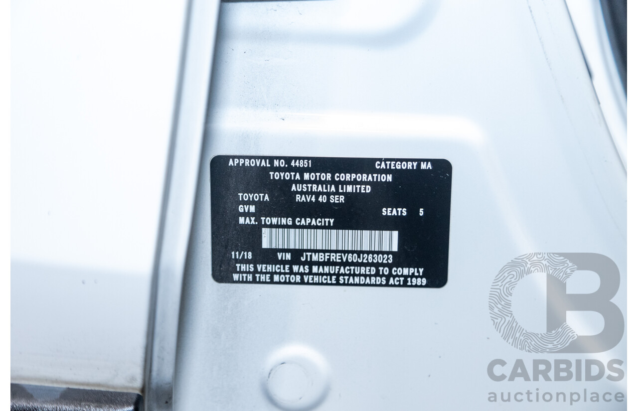 11/2018 Toyota Rav4 GX (AWD) ASA44R 4d Wagon White 2.5L