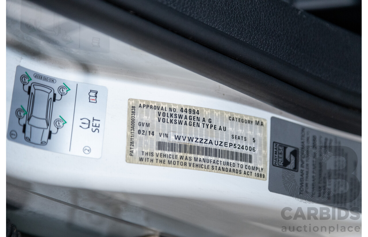 2/2014 Volkswagen Golf 110 TDI Highline MK7 AU MY14 4d Wagon White Turbo Diesel 2.0L