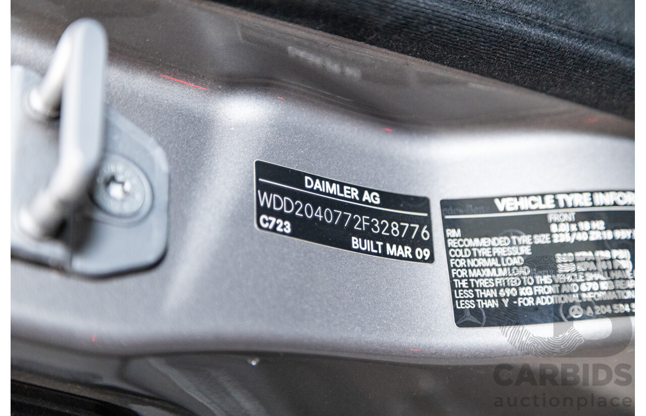 5/2009 Mercedes Benz C63 AMG W204 4d Sedan Cubanite Silver Metallic V8 6.2L