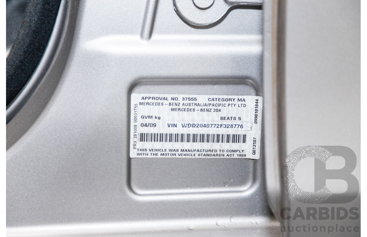 5/2009 Mercedes Benz C63 AMG W204 4d Sedan Cubanite Silver Metallic V8 6.2L