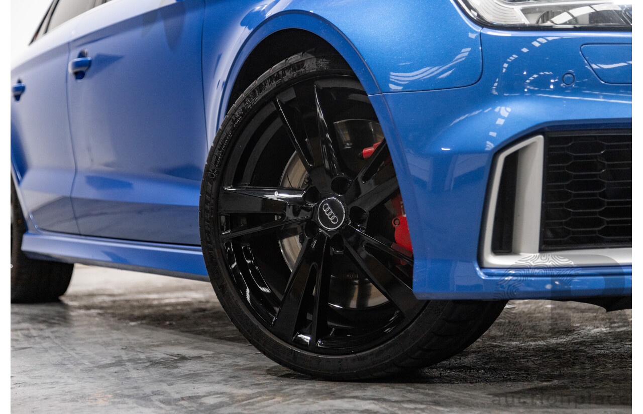 10/2017 Audi RS3 Quattro (AWD) MY18 8V 4d Sedan Ara Blue Crystal Pearl Turbo 2.5L - Modified Stage 2