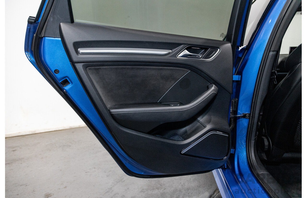 10/2017 Audi RS3 Quattro (AWD) MY18 8V 4d Sedan Ara Blue Crystal Pearl Turbo 2.5L - Modified Stage 2