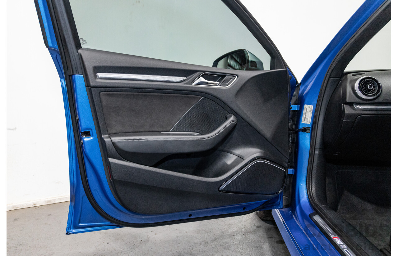 10/2017 Audi RS3 Quattro (AWD) MY18 8V 4d Sedan Ara Blue Crystal Pearl Turbo 2.5L - Modified Stage 2